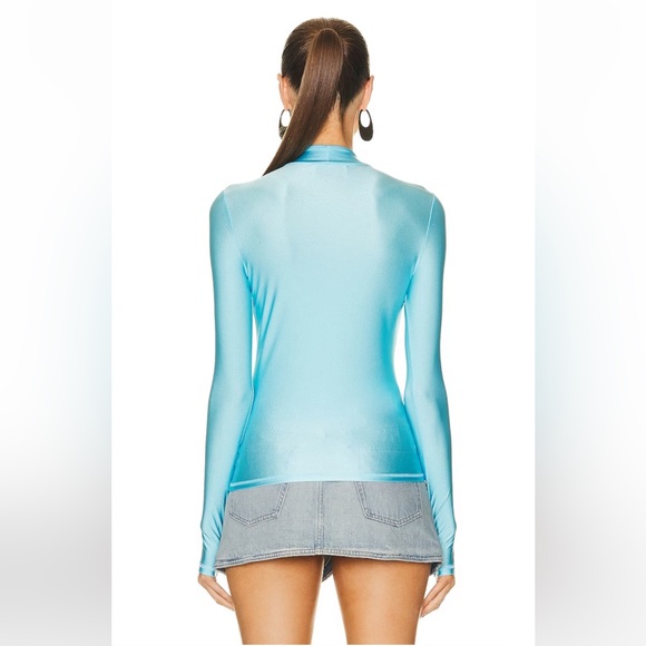 Tight High Neck Stretch Nylon Jersey Top - Picture 8 of 16